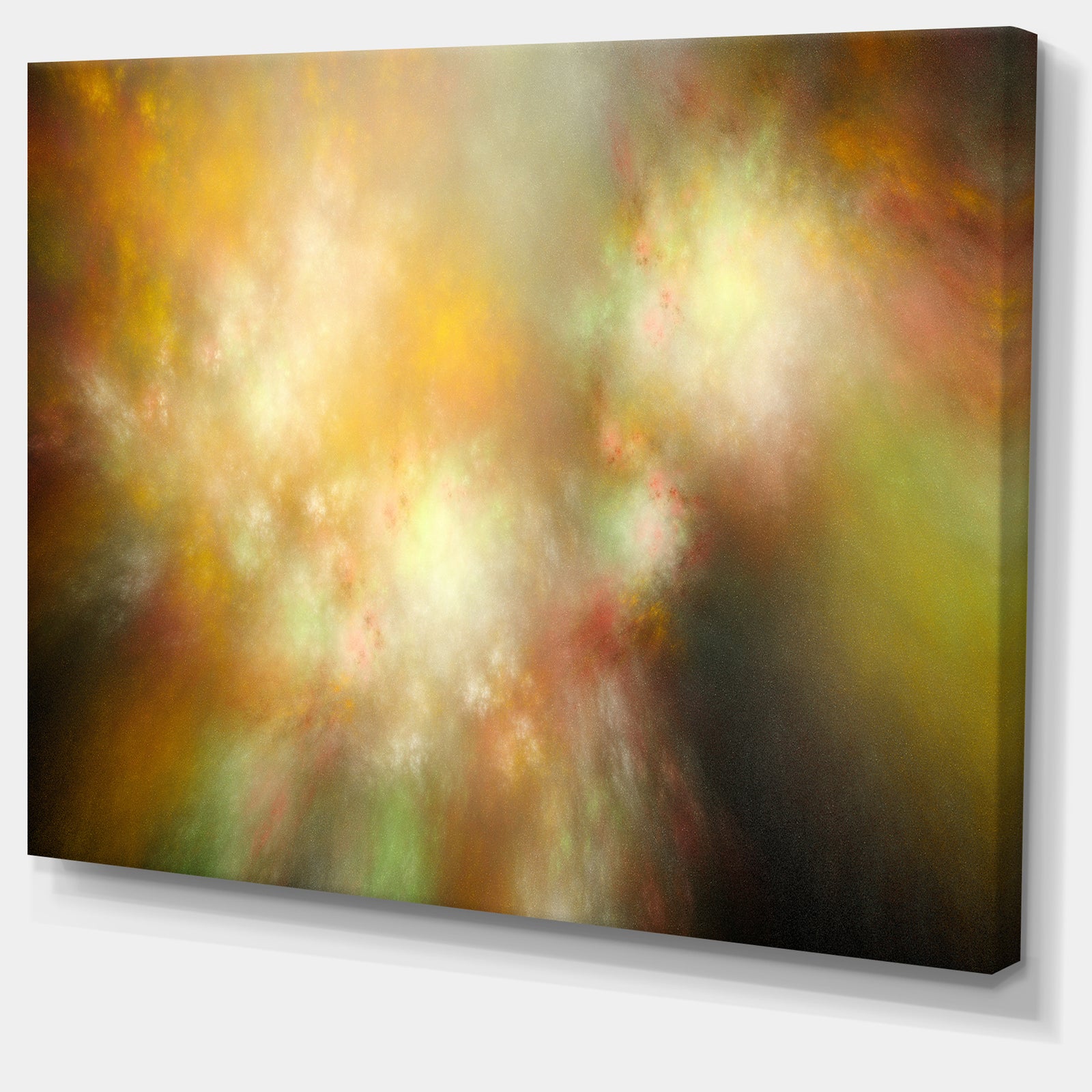 Perfect Yellow Green Starry Sky - Extra Large Abstract Canvas Art Print