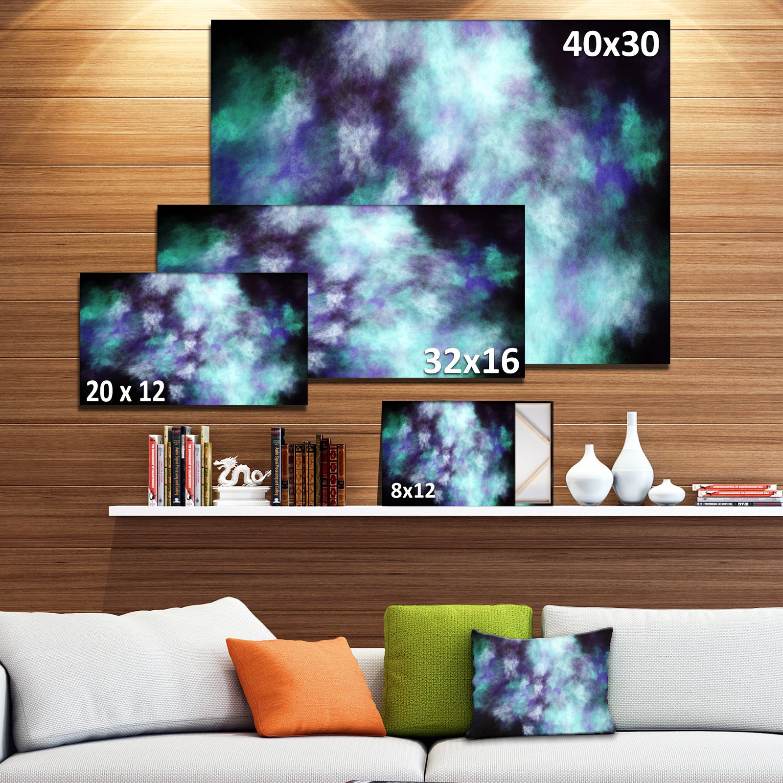 Perfect Flowery Starry Sky - Extra Large Abstract Canvas Art Print