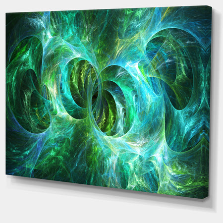 Blue Fractal Ornamental Glass - Abstract Artwork on Canvas