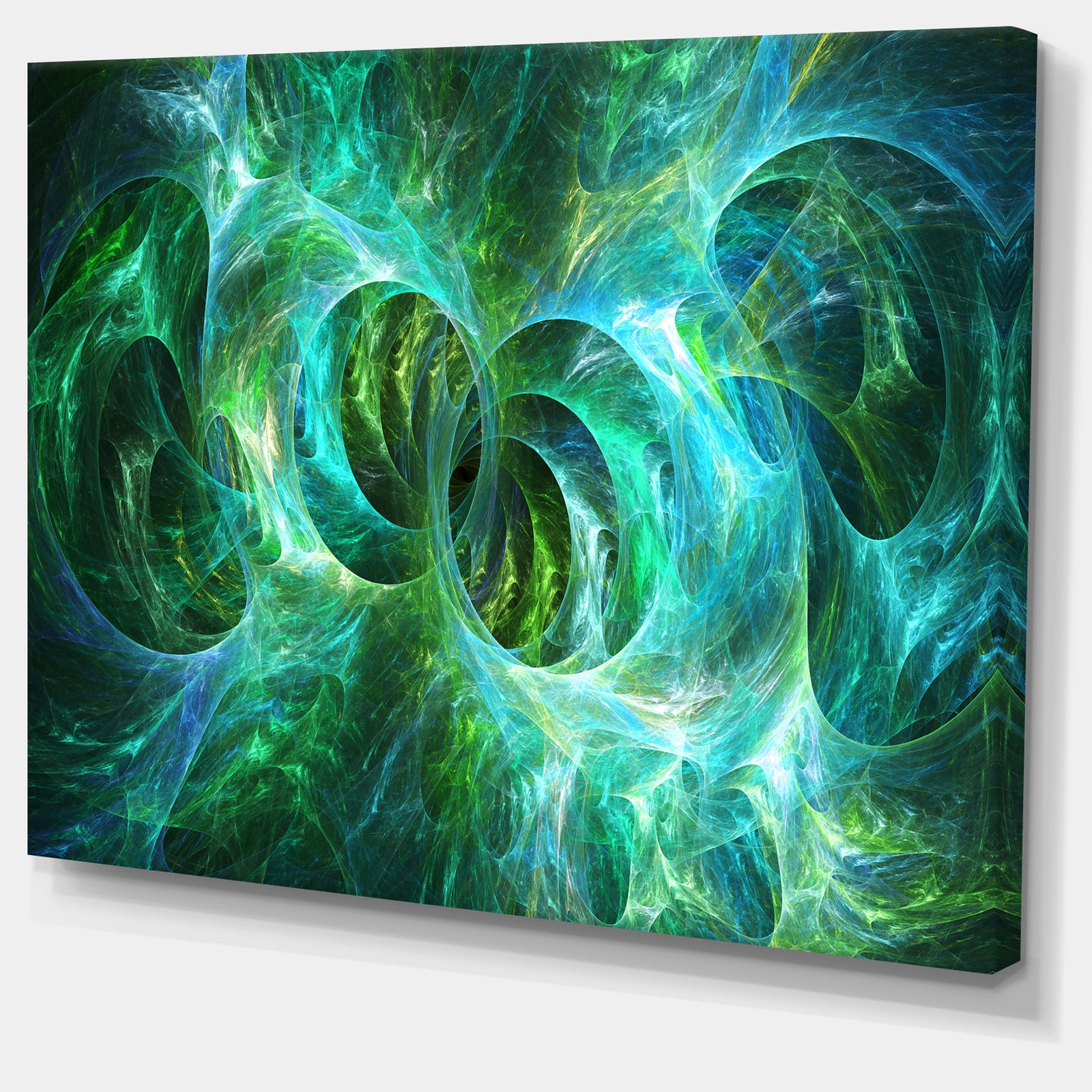 Blue Fractal Ornamental Glass - Abstract Artwork on Canvas