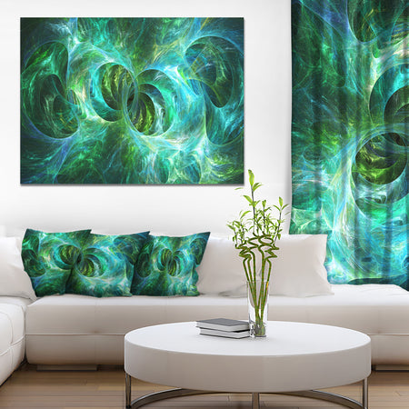 Blue Fractal Ornamental Glass - Abstract Artwork on Canvas