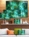 Blue Fractal Ornamental Glass - Abstract Artwork on Canvas