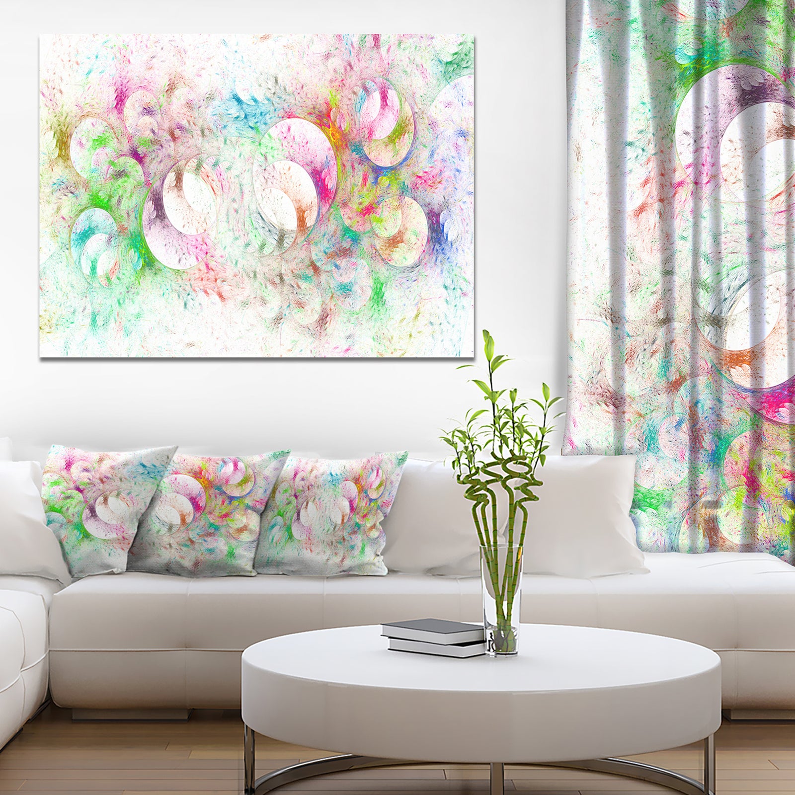 Snow Fractal Ornamental Glass - Abstract Artwork on Canvas