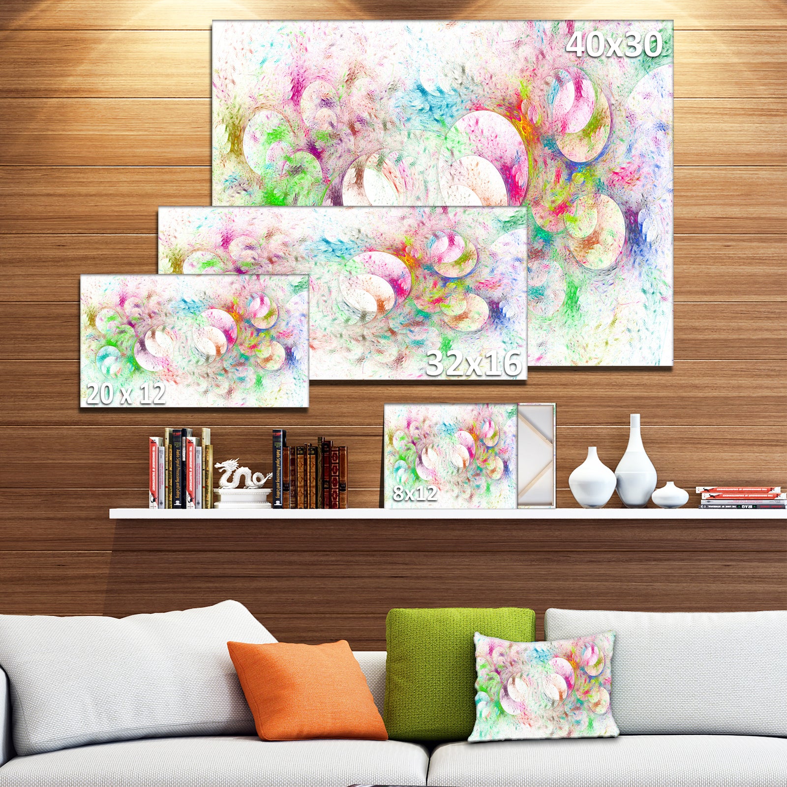 Snow Fractal Ornamental Glass - Abstract Artwork on Canvas