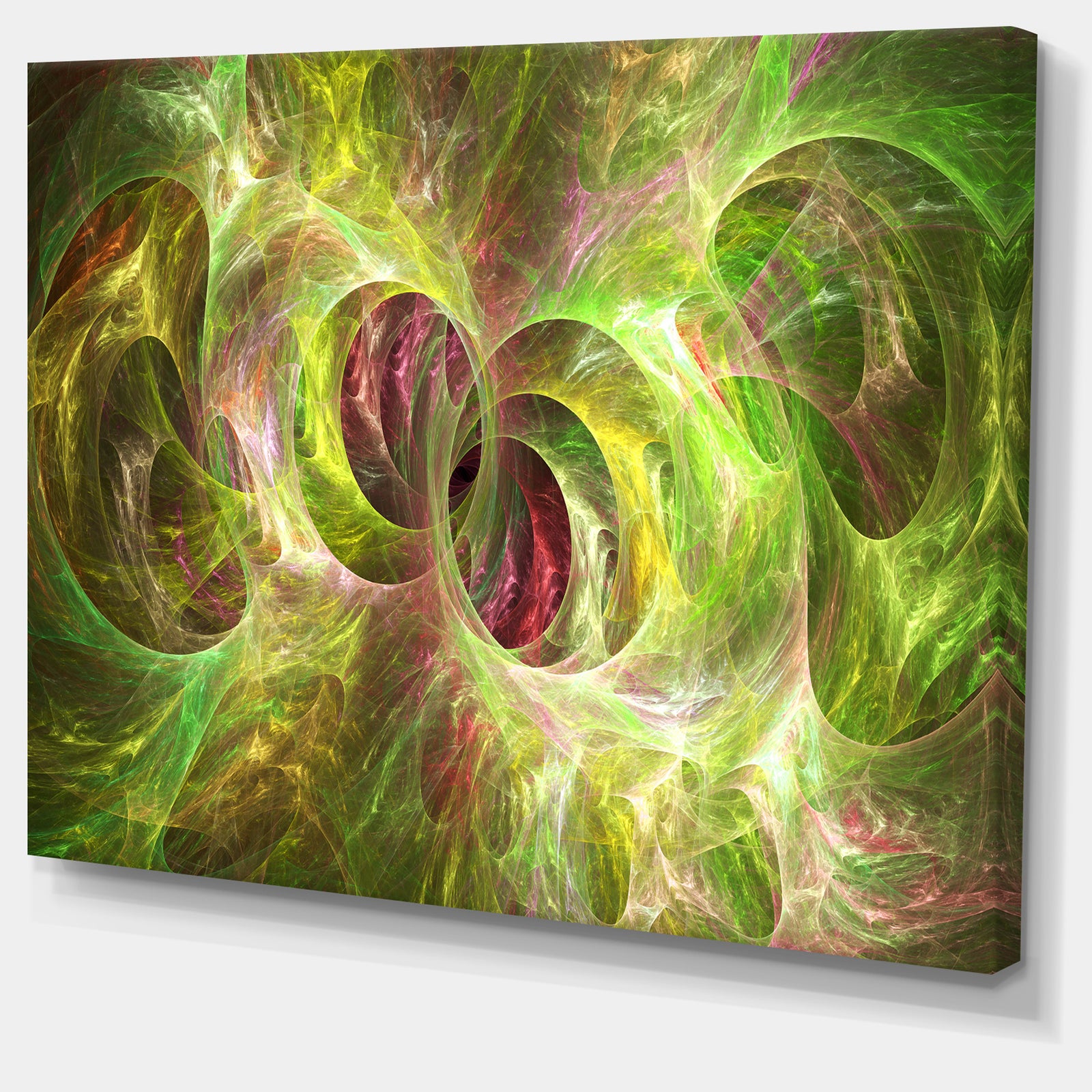 Yellow Fractal Ornamental Glass - Abstract Artwork on Canvas