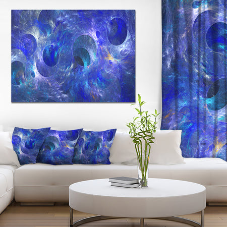 Clear Blue Fractal Glass Texture - Abstract Artwork on Canvas