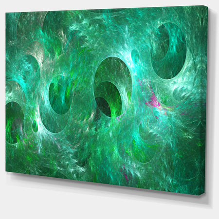 Green Fractal Glass Texture - Abstract Artwork on Canvas