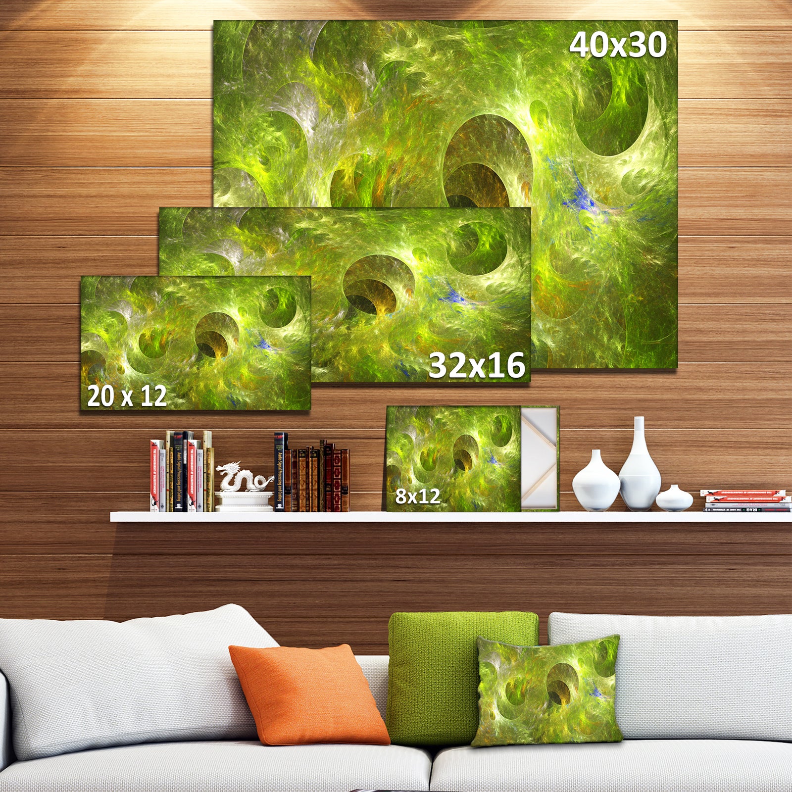 Golden Fractal Ornamental Glass - Abstract Artwork on Canvas