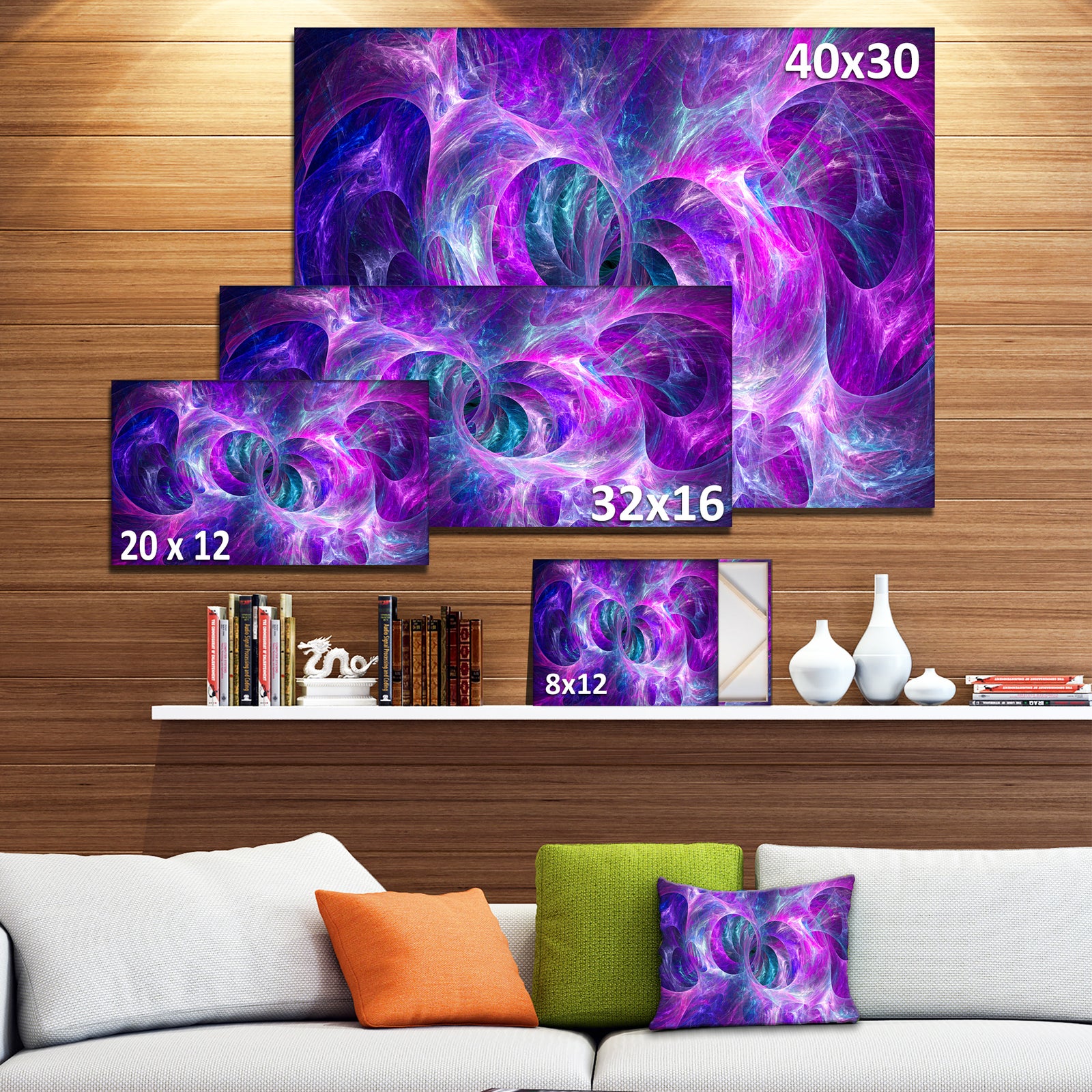 Snow Purple Fractal Texture - Abstract Artwork on Canvas