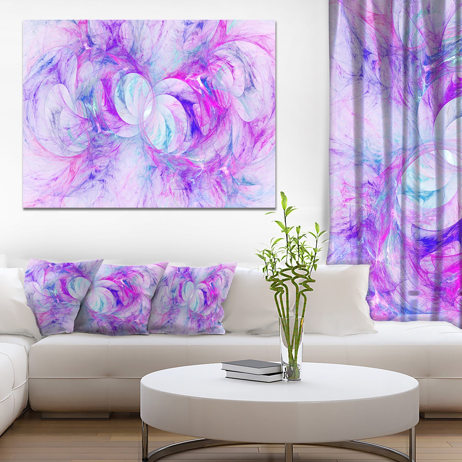 Light Purple Fractal Texture - Abstract Artwork on Canvas