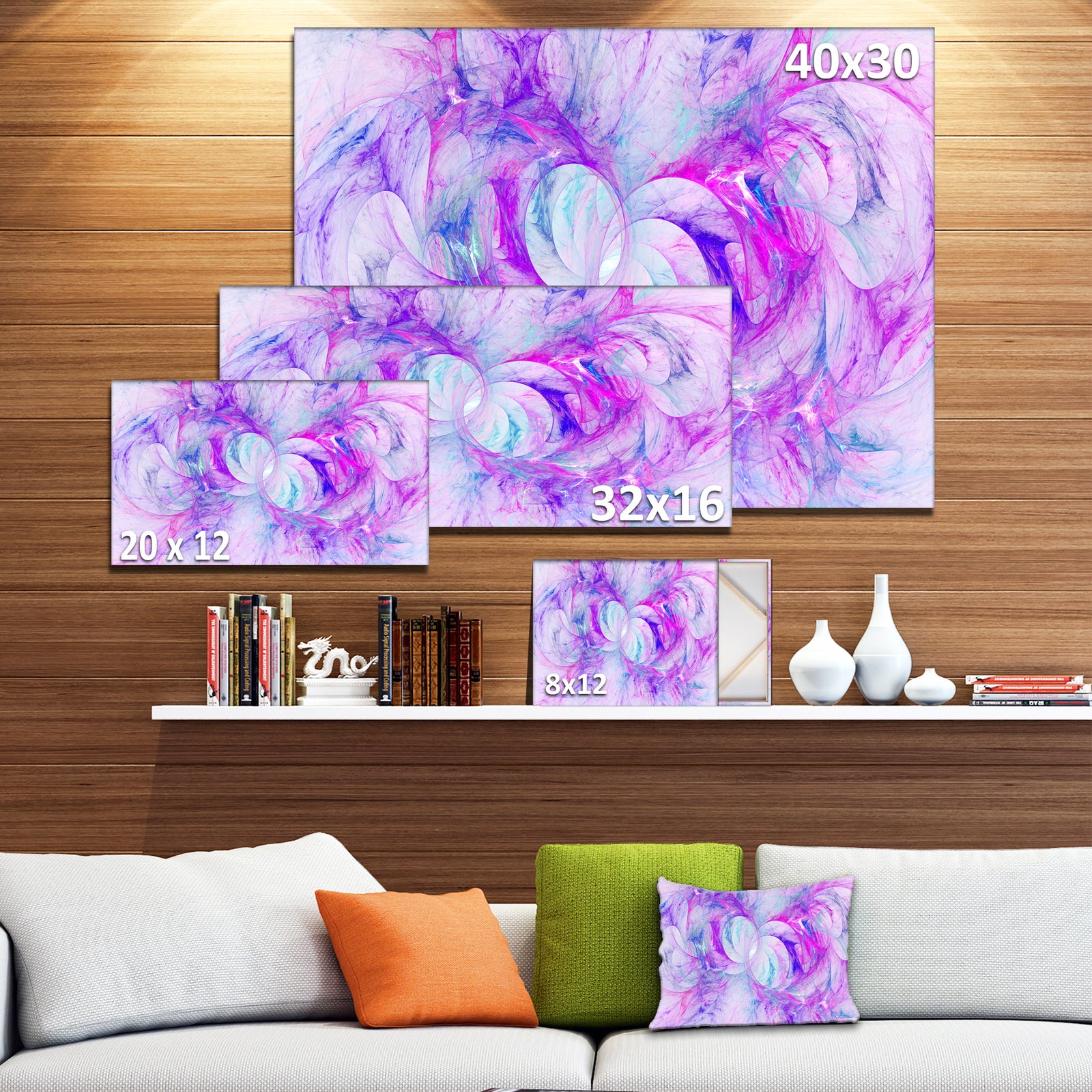 Light Purple Fractal Texture - Abstract Artwork on Canvas