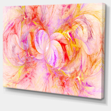 Red Yellow Fractal Glass Texture - Abstract Artwork on Canvas