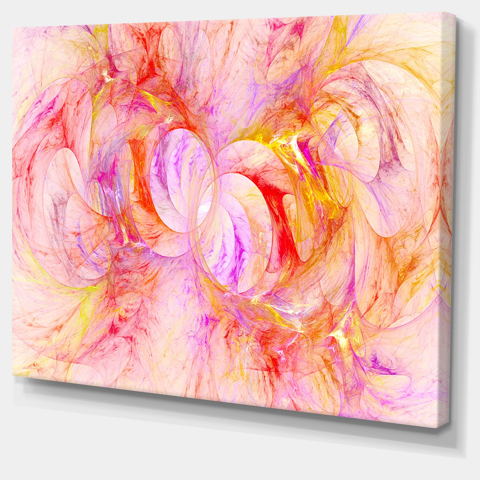 Red Yellow Fractal Glass Texture - Abstract Artwork on Canvas
