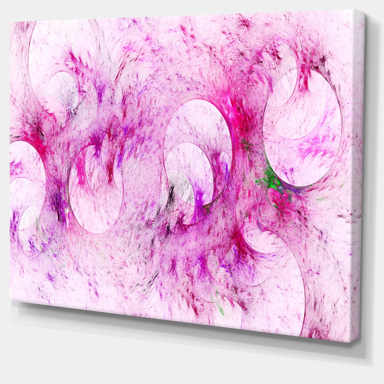 Pink White Fractal Glass Texture - Abstract Artwork on Canvas