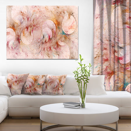 Red Circles Fractal Texture - Abstract Artwork on Canvas