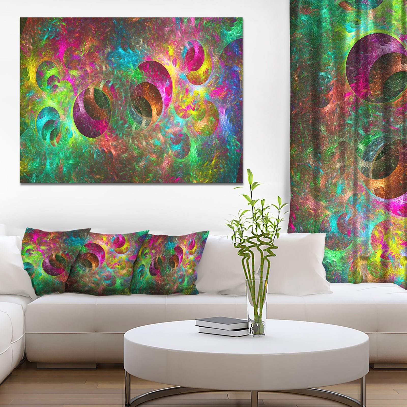Multi-Color Fractal Glass Texture - Abstract Artwork on Canvas