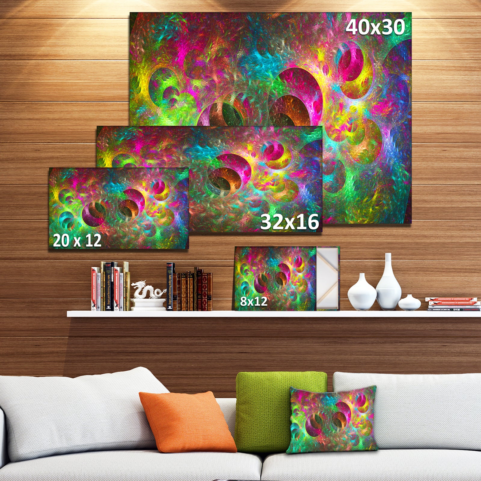 Multi-Color Fractal Glass Texture - Abstract Artwork on Canvas