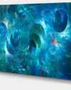 Blue Circles Fractal Texture - Abstract Artwork on Canvas