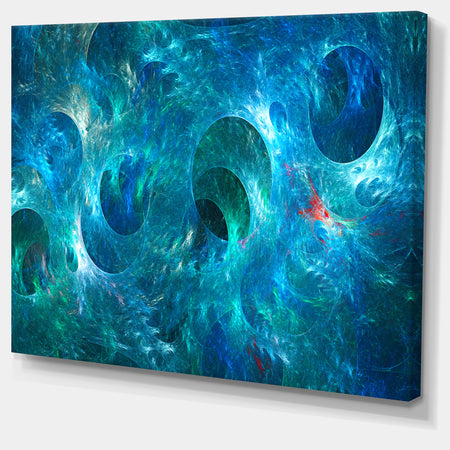 Blue Circles Fractal Texture - Abstract Artwork on Canvas