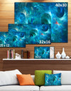 Blue Circles Fractal Texture - Abstract Artwork on Canvas