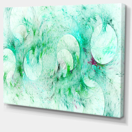 Green Circles Fractal Texture - Abstract Artwork on Canvas