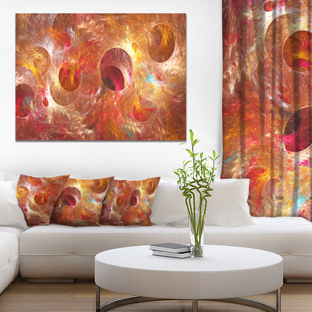 Red Yellow Circles Texture - Abstract Artwork on Canvas