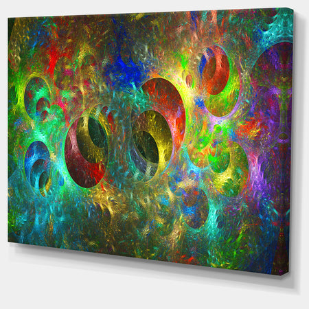 Multi-Color Glowing Circles - Abstract Artwork on Canvas