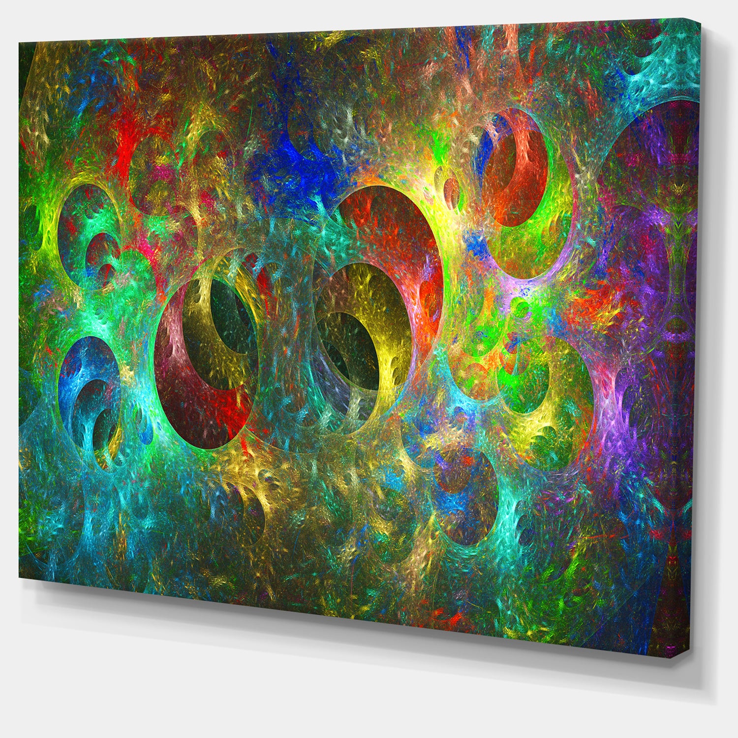 Multi-Color Glowing Circles - Abstract Artwork on Canvas