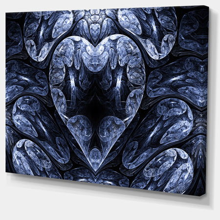 Cold Mystical Fractal Heart - Abstract Artwork on Canvas