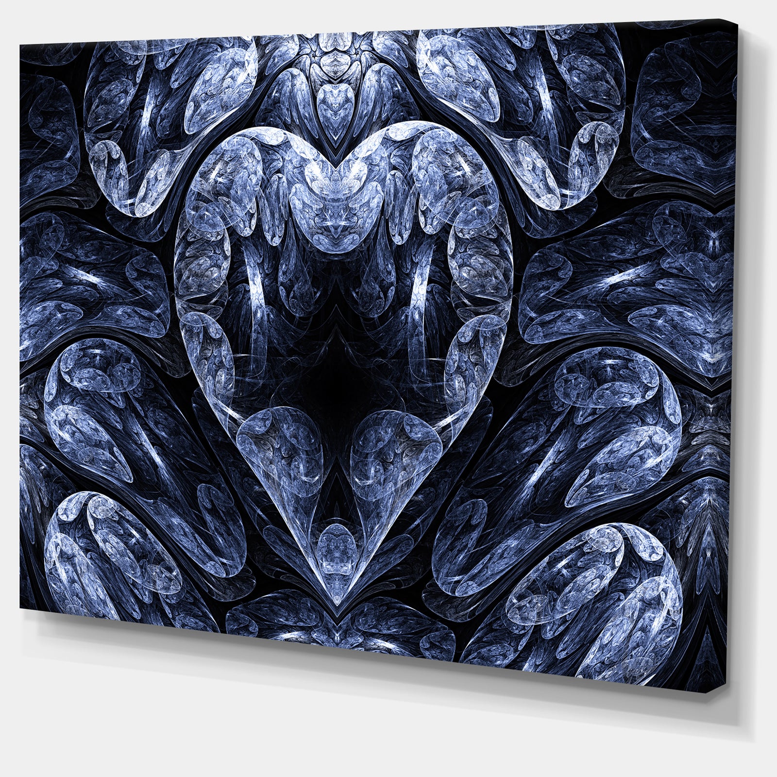 Cold Mystical Fractal Heart - Abstract Artwork on Canvas