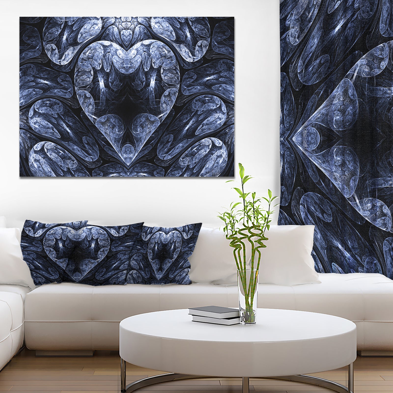 Cold Mystical Fractal Heart - Abstract Artwork on Canvas