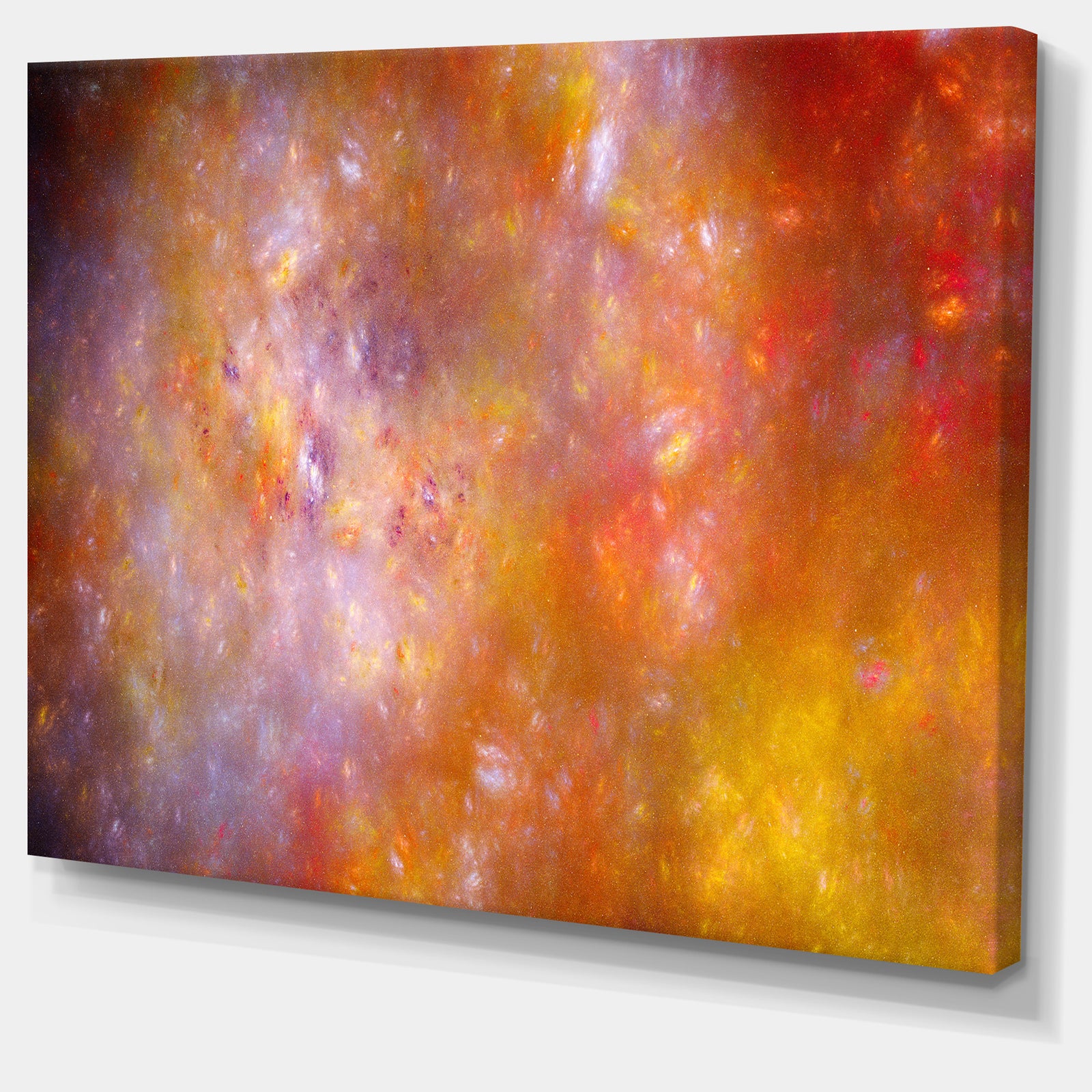 Yellow Starry Fractal Sky - Abstract Artwork on Canvas