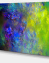 Blue Green Starry Fractal Sky - Abstract Artwork on Canvas