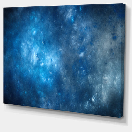 Clear Blue Starry Fractal Sky - Abstract Artwork on Canvas