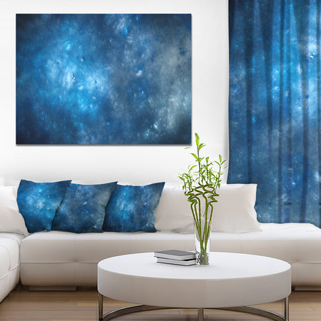 Clear Blue Starry Fractal Sky - Abstract Artwork on Canvas