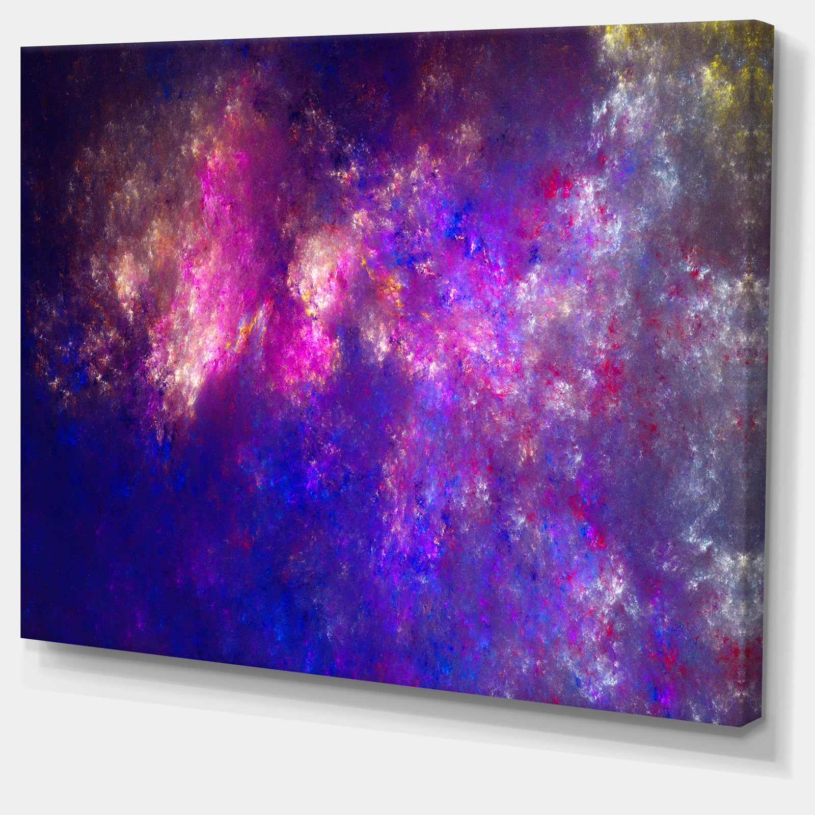 Clear Purple Starry Fractal Sky - Abstract Artwork on Canvas