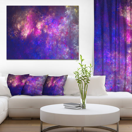 Clear Purple Starry Fractal Sky - Abstract Artwork on Canvas