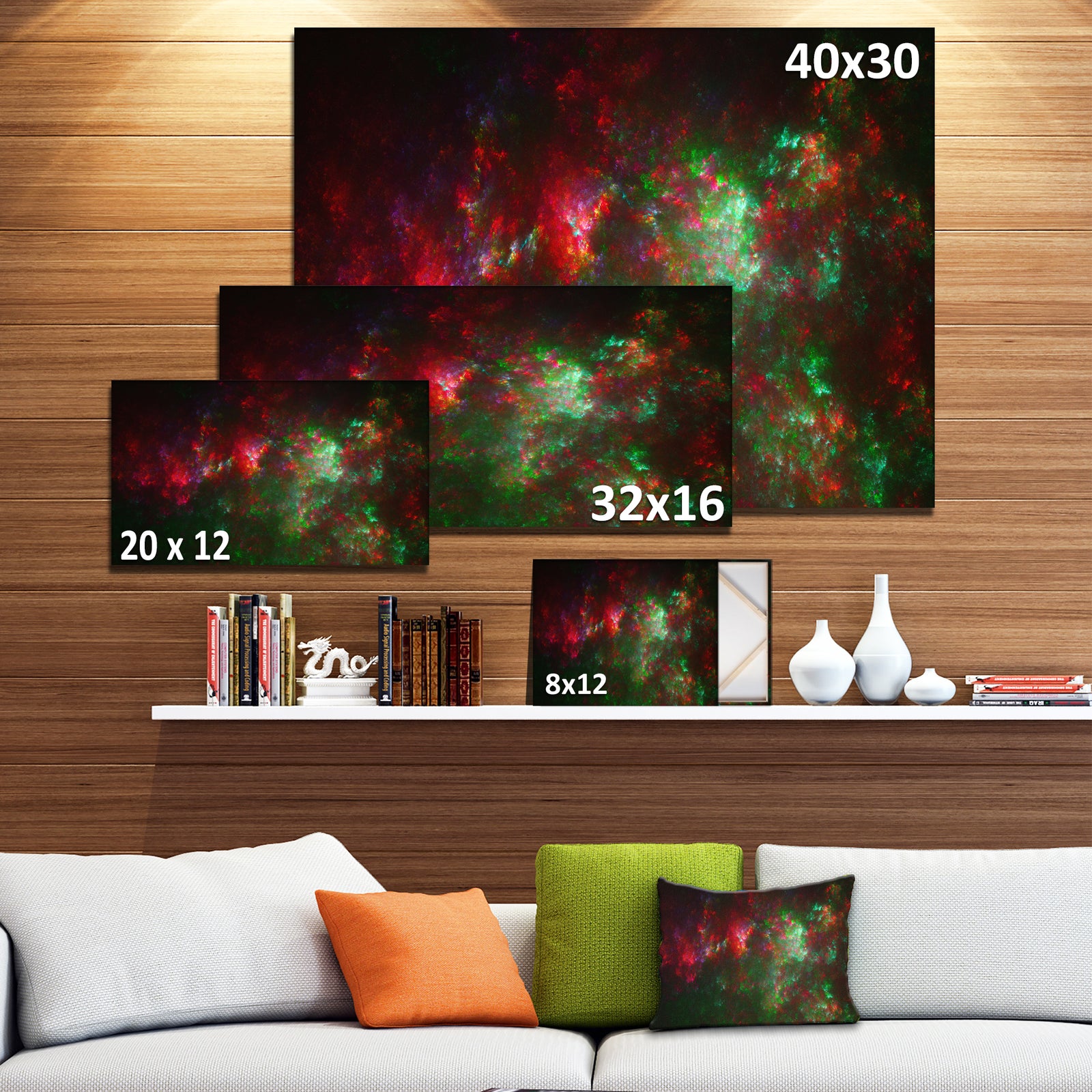 Multi-Color Starry Fractal Sky - Abstract Artwork on Canvas