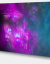 Purple Blue Starry Fractal Sky - Abstract Artwork on Canvas