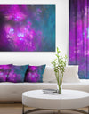 Purple Blue Starry Fractal Sky - Abstract Artwork on Canvas