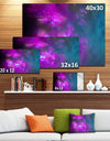 Purple Blue Starry Fractal Sky - Abstract Artwork on Canvas