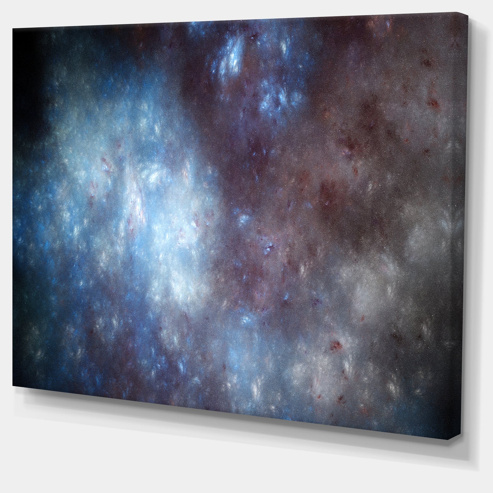 Blue Grey Starry Fractal Sky - Abstract Art on Canvas