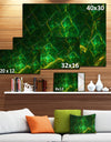 Green Fractal Electric Lightning - Abstract Art on Canvas