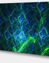 Green Blue Electric Lightning - Abstract Art on Canvas