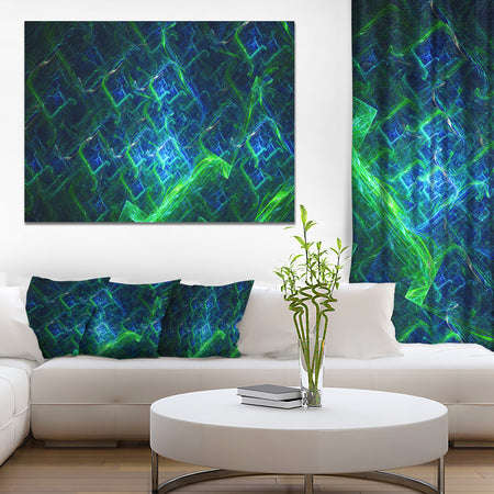 Green Blue Electric Lightning - Abstract Art on Canvas