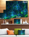 Green Blue Electric Lightning - Abstract Art on Canvas