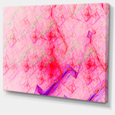 Pink Fractal Electric Lightning - Abstract Art on Canvas