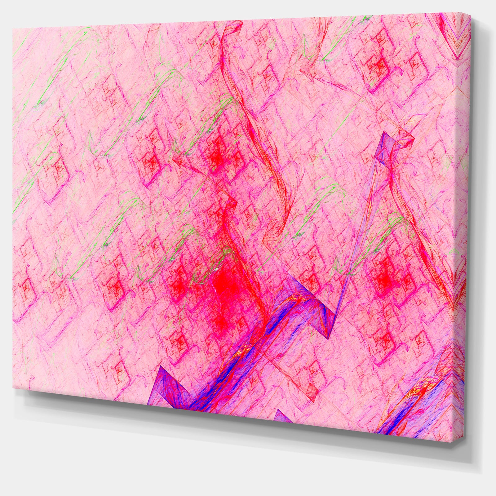 Pink Fractal Electric Lightning - Abstract Art on Canvas