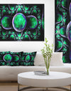 Green Exotic Fractal Pattern - Abstract Art on Canvas