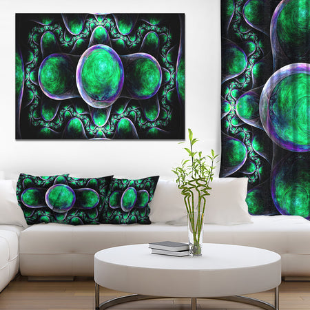 Green Exotic Fractal Pattern - Abstract Art on Canvas